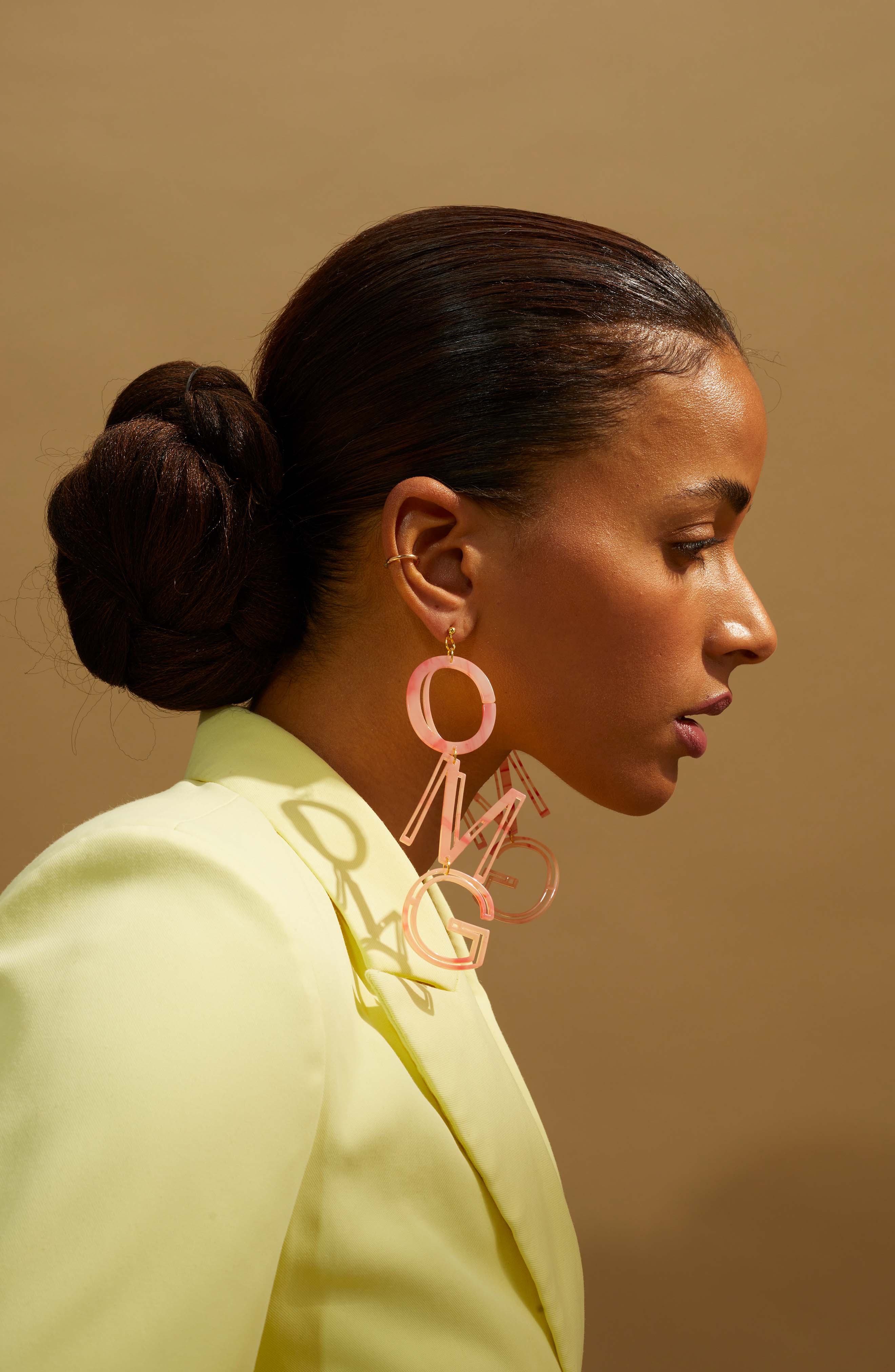 Personalized resin statement earrings
